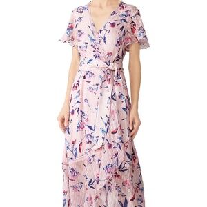 Tanya Taylor Rent the Runway New Pink silk flora Blaire Dress sz 10 $545 flaw
